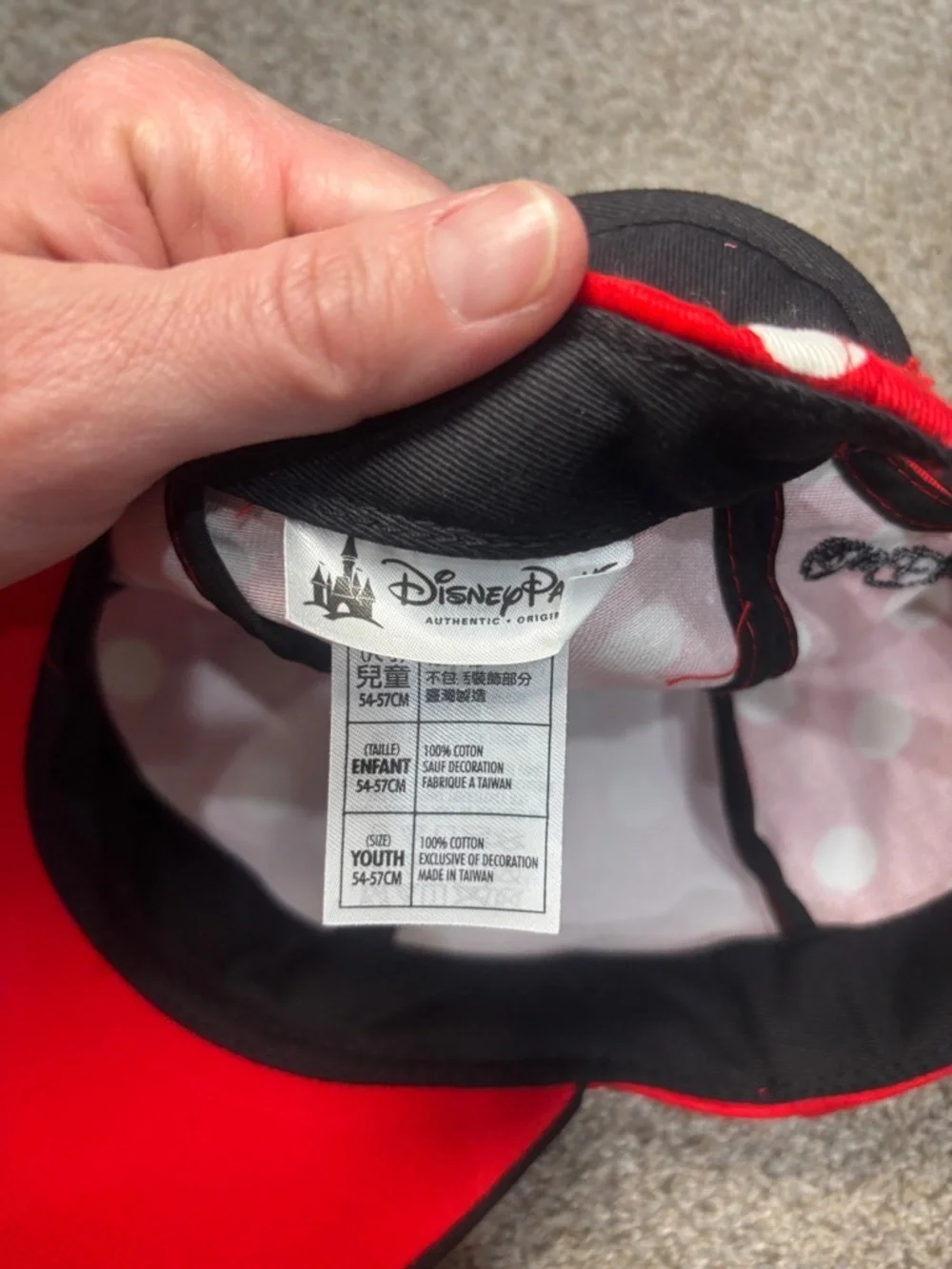 Disney Parks Walt Disney World Minnie Mouse Hat OS Youth Mickey Ears Bow Red